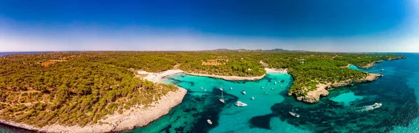 Cala Mondrago Praia Verão Parque Natural Mondrago Santanyi Malorca Espanha — Fotografia de Stock