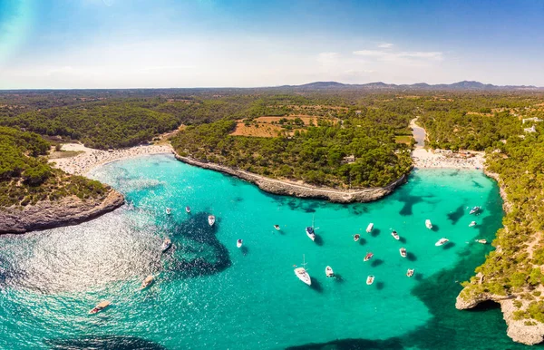 Cala Mondrago Strand Nyáron Parque Natural Mondrago Santanyi Vagyok Malorca — Stock Fotó