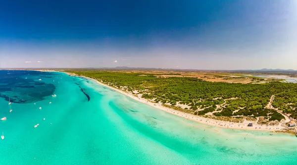 Estate Maiorca Trenc Ses Spiaggia Arenes Nelle Isole Baleari Spagna — Foto Stock