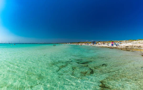 Zomer Majorca Trenc Ses Arenes Strand Balearen Spanje Juli 2020 — Stockfoto