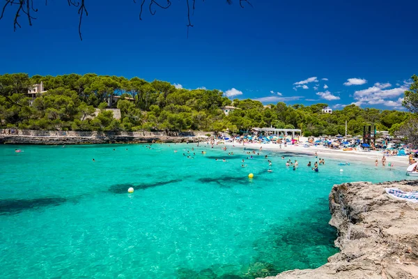 Cala Mondrago Majorka Spain July 2020 People Enjoy Famous Beach — Stock Photo, Image