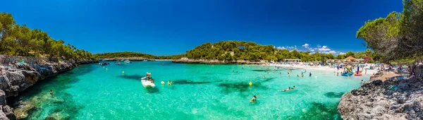 Cala Mondrago Majorka Spain July 2020 People Enjoy Famous Beach — Stock Photo, Image