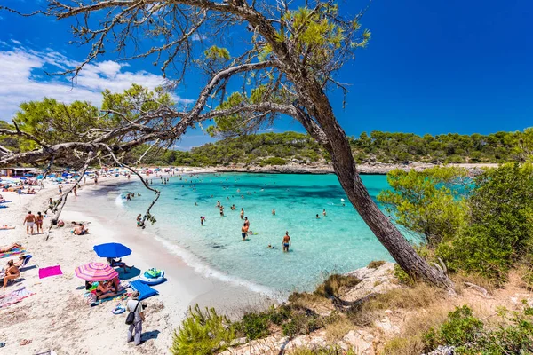 Cala Mondrago Majorque Espagne Juillet 2020 Les Gens Profitent Célèbre — Photo