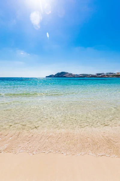 Cala Agulla Met Geweldig Zandstrand Spanje Balearen Mallorca Cala Rajada — Stockfoto