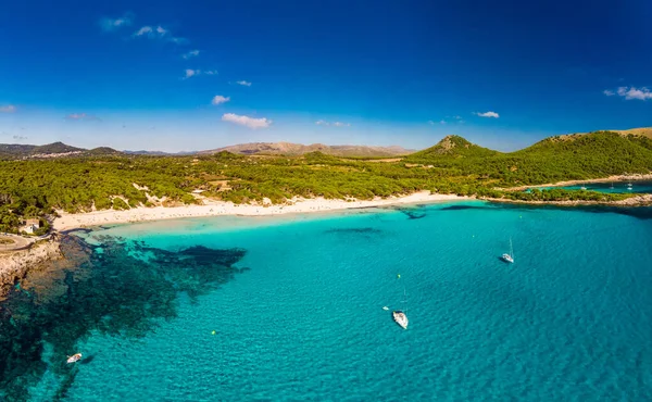 Cala Agulla Csodálatos Homokos Strand Spanyolország Baleár Szigetek Mallorca Cala — Stock Fotó