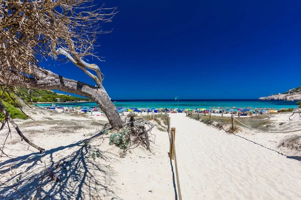 Cala Agulla Avec Plage Sable Incroyable Espagne Îles Baléares Majorque — Photo