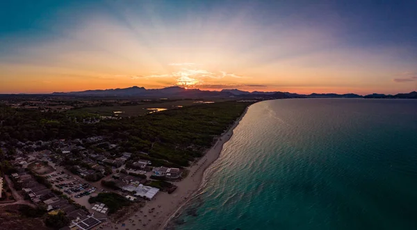 Vue Aérienne Drone Sur Une Côte Avec Plage Playa Muro — Photo