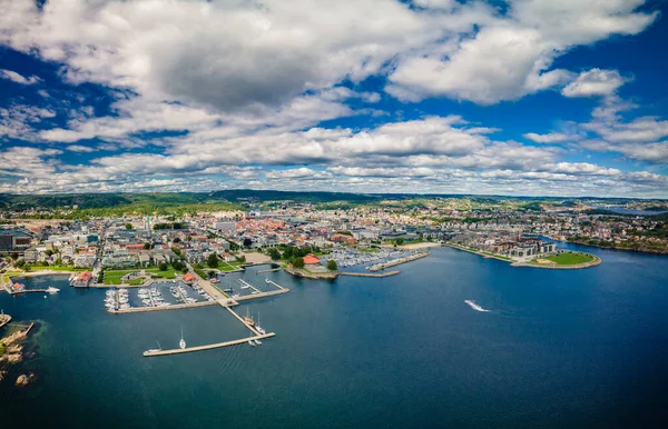 Drone View Kristiansand Town Kvadraturen Oderoya Norway — Stock Photo, Image