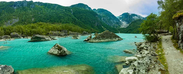 Norsko Sunndal Hardangerfjord Bondhusvatnet Ledovcové Jezero Bondhusbreen Ledovec — Stock fotografie