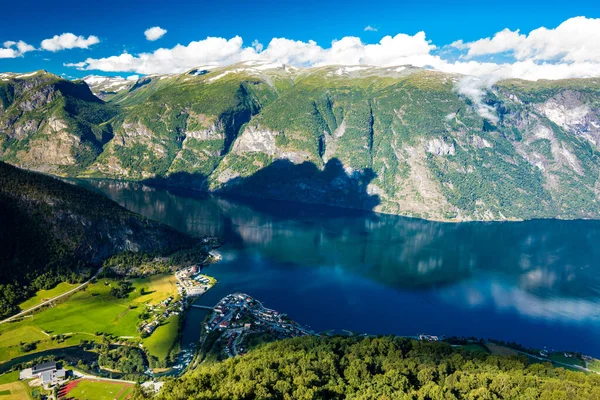 Amazing View Aurlandsfjord Sognefjorden Stegastein Viewpoint Norway — Stock Photo, Image