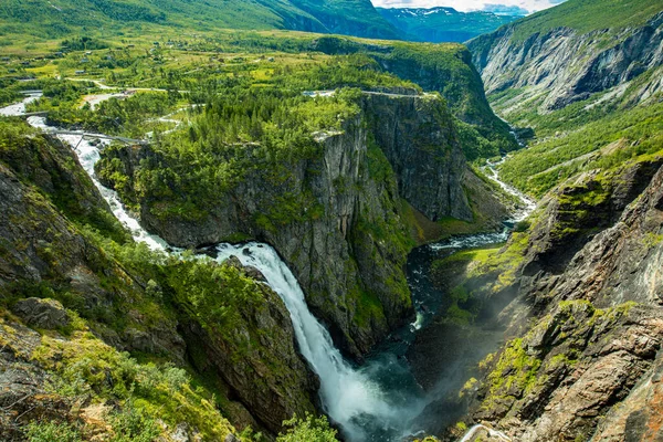 Voringfossen Norsko Největší Vodopád Zemi Panorama — Stock fotografie