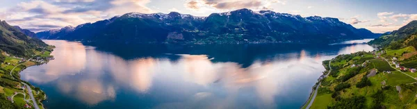 Apple Pear Farms Sorfjorden Lake Mountains Norway — Stock Photo, Image