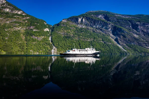 Panorama Drone Dei Fiordi Geiranger Geirangerfjord Norvegia — Foto Stock