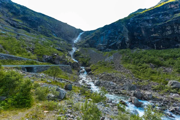 Trollstigen Trolls Path Est Une Route Montagne Serpentine Dans Municipalité — Photo