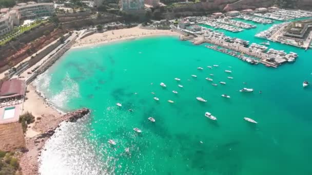 Vista Aérea Puerto Deportivo Port Adriano Toro Mallorca Islas Baleares — Vídeos de Stock