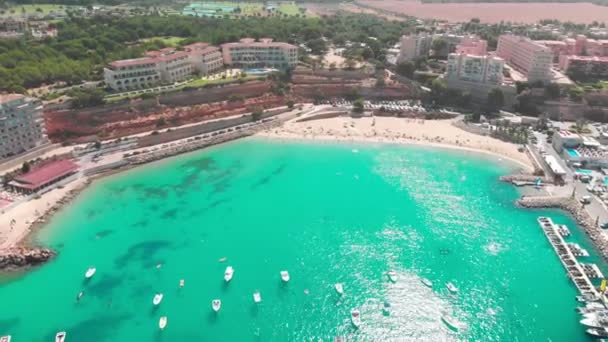Αεροφωτογραφία Μαρίνα Port Adriano Toro Mallorca Βαλεαρίδες Νήσοι Ισπανία — Αρχείο Βίντεο