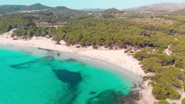 Cala Agulla Sandstrand Spanien Balearen Mallorca Cala Rajada — Stockvideo