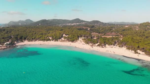 Cala Agulla Sand Beach Spain Balearic Islands Mallorca Cala Rajada — 비디오