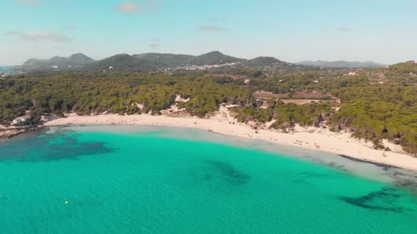 Cala Agulla Sandstrand Spanien Balearen Mallorca Cala Rajada — Stockvideo