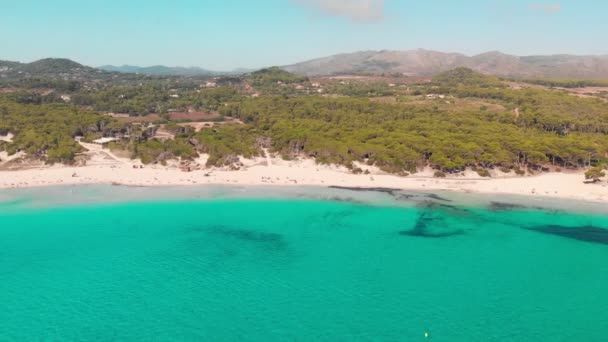 Cala Agulla Песчаный Пляж Испания Балеарские Острова Озил Cala Rajada — стоковое видео