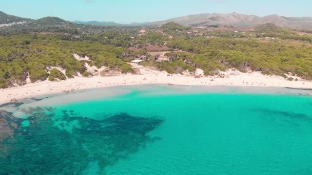 Cala Agulla Sandstrand Spanien Balearen Mallorca Cala Rajada — Stockvideo