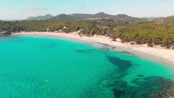 Cala Agulla Sandstrand Spanien Balearerna Mallorca Cala Rajada — Stockvideo