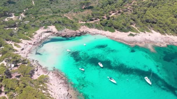 Піщаний Пляж Cala Agulla Spain Balearic Islands Mallorca Cala Rajada — стокове відео
