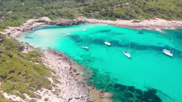 Піщаний Пляж Cala Agulla Spain Balearic Islands Mallorca Cala Rajada — стокове відео