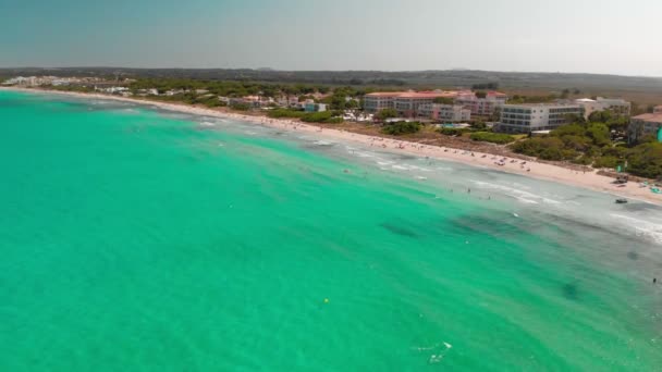 Playa Muro Mallorca Spanya Daki Sahil Manzarası — Stok video