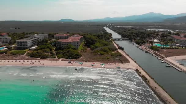 Vista Aérea Playa Playa Muro Mallorca España — Vídeos de Stock