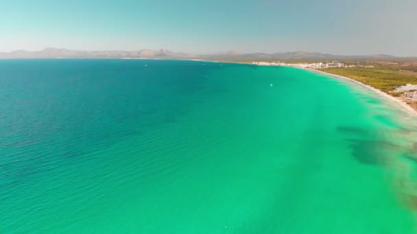 Playa Muro Mallorca Spanya Daki Sahil Manzarası — Stok video