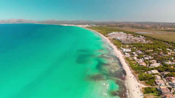 Playa Muro Mallorca Spanya Daki Sahil Manzarası — Stok video