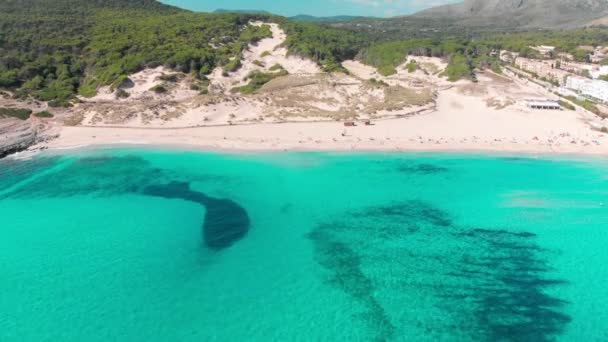 스페인 발레아레스제도 아름다운 모래사장 — 비디오