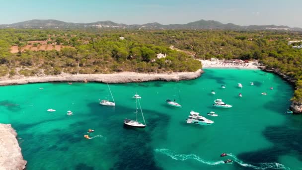 Cala Mondrago Parque Natural Mondrago Mallorca Spanya — Stok video