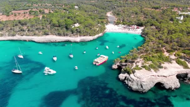 Cala Mondrago Parque Natural Mondrago Μαγιόρκα Ισπανία — Αρχείο Βίντεο