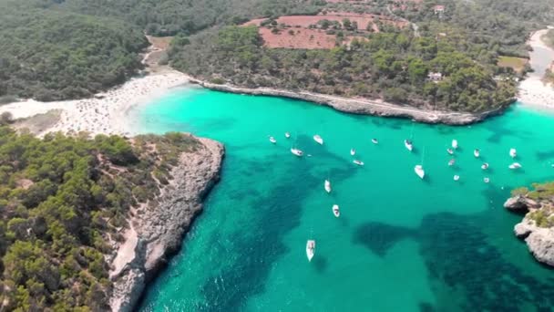 Cala Mondrago Parque Natural Mondrago Mallorca Spanien — Stockvideo