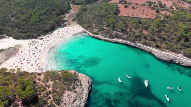 Cala Mondrago Parque Natural Mondrago Mallorca Spanien — Stockvideo