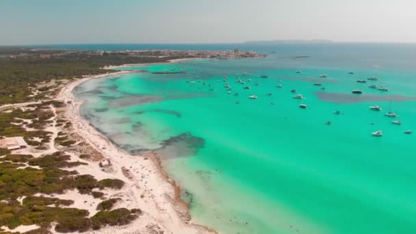 Mallorca Trenc Ses Arenes Plajı Spanya — Stok video