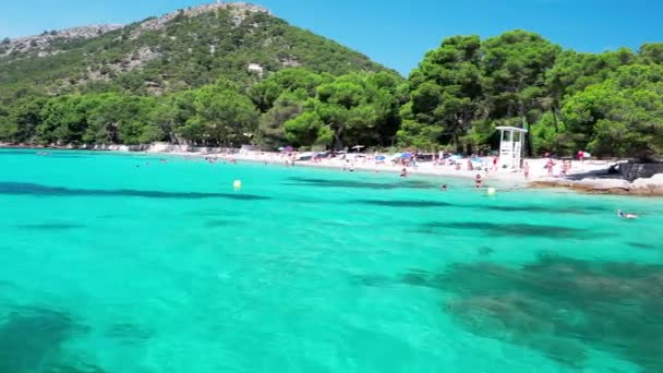 Platja Formentor Vacker Strand Vid Cap Formentor Mallorca Spanien — Stockvideo