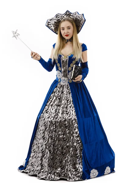 Beautiful Woman Fairy Dress Wand — Stock Photo, Image