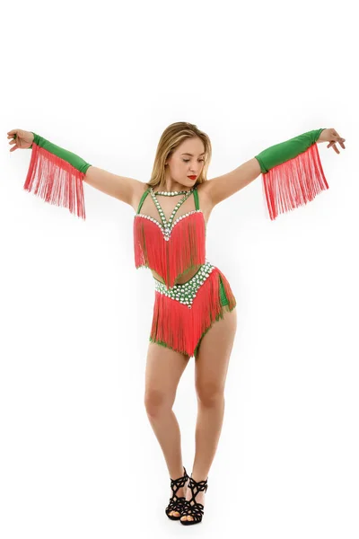 Bailarina Brasileña Samba Vistiendo Traje Específico — Foto de Stock