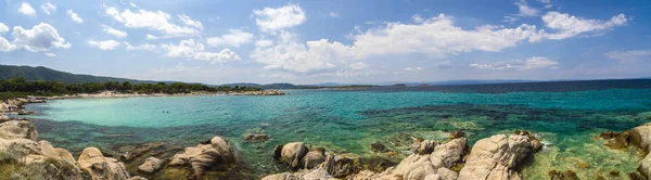 Beautiful Panorama Mediterranean Sea Greece Crystal Colorful Water Rocks Vegetation — Stock Photo, Image