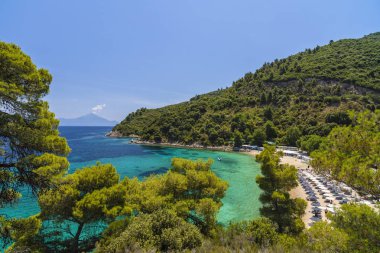 Yunanistan güzel deniz-kıyı görüntüsüyle manzara