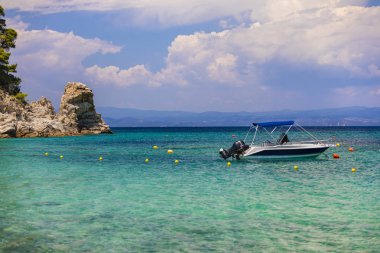 Yunanistan güzel deniz-kıyı görüntüsüyle manzara