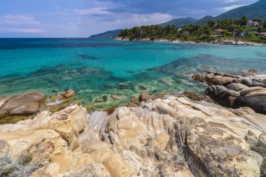 Yunanistan güzel deniz-kıyı görüntüsüyle manzara