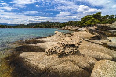 Yunanistan güzel deniz-kıyı görüntüsüyle manzara
