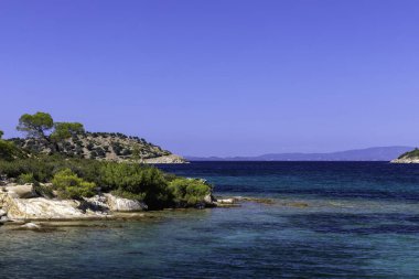 Yunanistan güzel deniz-kıyı görüntüsüyle manzara