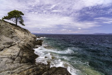 Yunanistan güzel deniz-kıyı görüntüsüyle manzara