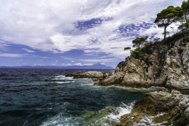 Yunanistan güzel deniz-kıyı görüntüsüyle manzara