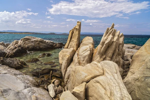 Yunanistan Güzel Deniz Kıyı Görüntüsüyle Manzara — Stok fotoğraf